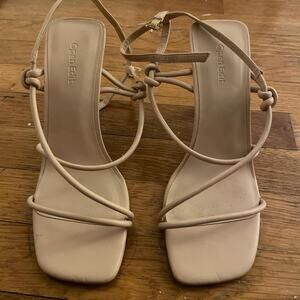 Open edit nude strappy heels